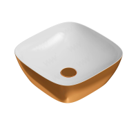 Раковина Catalano Alvea 0622400042 / 140APGRLXBO накладная, без отв., 40x40см, белый/золото