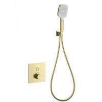 Смеситель для душа с термостатом встраиваемый WONZON & WOGHAND, брашированное золото (WW-D1017-B-BG)