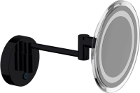Косметическое зеркало Inda My Mirror AV258ANE с подсветкой, настенное, с увеличением, матовое черное
