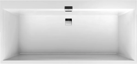 Квариловая ванна Villeroy & Boch Squaro Edge 12 UBQ180SQE2DV-01 180x80 см, встраиваемая, цвет альпийский белый, на ножках, со сливом-переливом