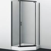 Душевой уголок WasserKRAFT Wiese 90×90 84P11 профиль черный матовый, стекло прозрачное