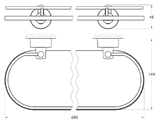 Полка стеклянная FBS Nostalgy NOS 016 60 см