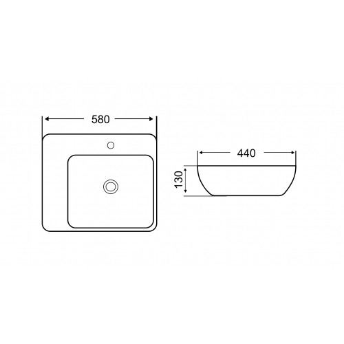раковина в ванную накладная weltwasser elbach 1004 57 см, 10000004594, белая