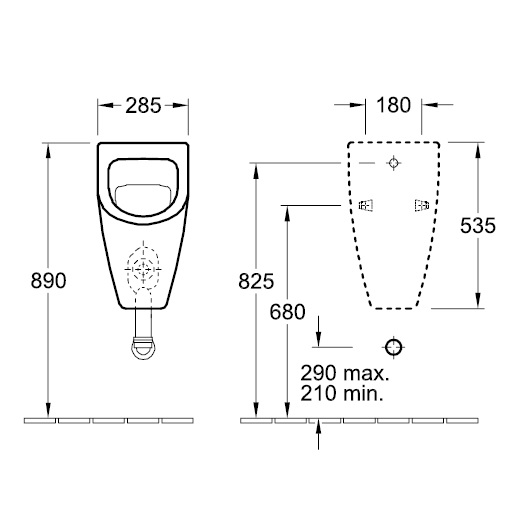 писсуар подвесной villeroy & boch subway 75130001