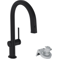 Смеситель для кухни с подключением к фильтру Hansgrohe Aqittura M91 FilterSystem 210 76803670, черный матовый