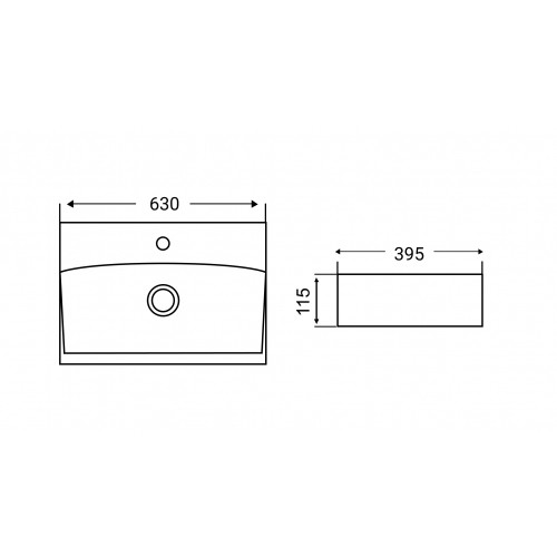 раковина в ванную накладная weltwasser elbach 2060 63см, 10000004575, белая