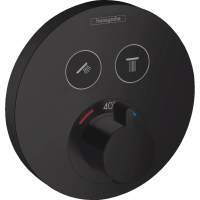 Термостат для ванны Hansgrohe ShowerSelect S 15743670, Ø 15 см, черный матовый