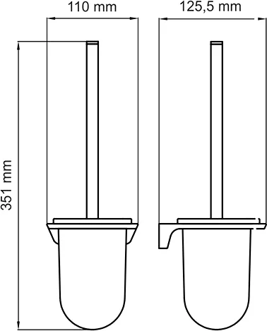 Ёршик для унитаза WasserKRAFT Glan K-5127 черный глянцевый