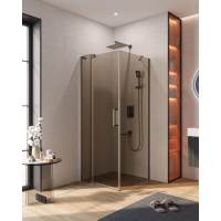 Душевой уголок Cezares Slider SLIDER-AH-1-80-70/80-BR-GM 70-80x79,5 см, профиль оружейная сталь матовый, стекло бронза