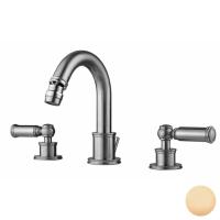 Bossini Bossini Liberty Смеситель для биде на 3 отверстия с поворотным изливом и заглушкой 1”1/4, цвет: античная бронза