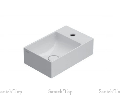 раковина накладная globo t-edge b6r40bi 40х25 см, белый глянцевый