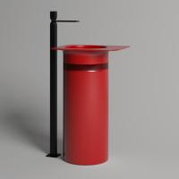 Salini Salini Ninfea Раковина напольная 54.5х44.7х88см, без отв., донный клапан &quot;Up&Down&quot;, сифон, материал: S-Stone, цвет: Carmine red