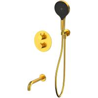 Смеситель для ванны Whitecross Y brushed gold YSET10TOPGLB с термостатом Брашированное золото