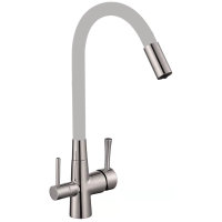 Смеситель Savol S-L1806L-04 для кухни, с подключением к фильтру, цвет сатин / серый