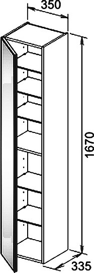 шкаф-пенал keuco royal reflex 34030 210001 белое стекло l