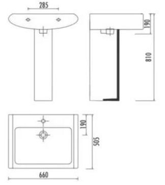 раковина подвесная creavit slim sm065(sm065.00000) 65 см