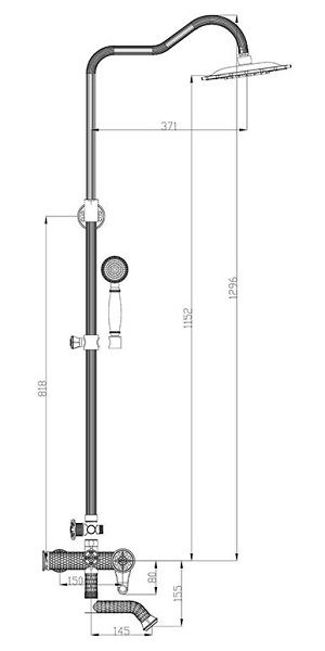 душевая стойка zorg серия 400 a 402ds-sl