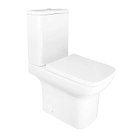 Унитаз компакт Azario Alba AZ-8323 GB напольный, безободковый, с бачком и сиденьем микролифт, с арматурой GEBERIT, 62х38х80.5 см, белый