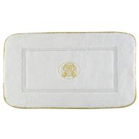 Коврик Migliore Complementi 31923 для ванной комнаты, 100х60 см., цвет белый, вышивка логотип MIGLIORE, окантовка золото