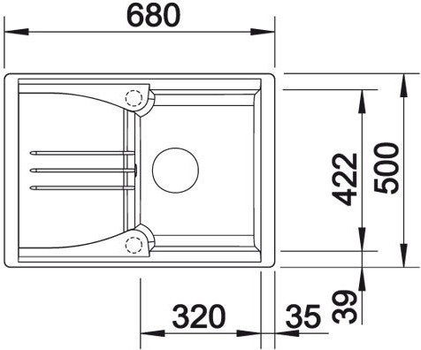кухонная мойка blanco enos 40s антрацит 513799