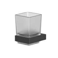 Стакан Whitecross Cubo CU2430BL для щеток, подвесной, стеклянный, черный мат