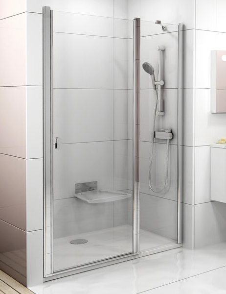 дверь для душевой кабины в нишу ravak chrome csd2-120 0qvgcu00z1 transparent, профиль сатин