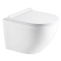 Унитаз Azario Grado AZ-0046 подвесной, безободковый, с сиденьем микролифт, 49x36x37 см, белый