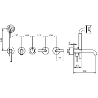 смеситель для ванны с душем fantini icona deco 53 02 r119b смеситель для ванны с душем fantini icona deco 53 02 r119b