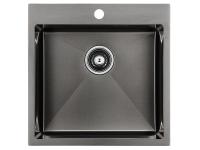 Кухонная мойка 510 мм Paulmark Kroner 51 PM215151-GM цвет вороненая сталь