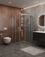 Душевой уголок Cezares Molveno AH-21 110х80 MOLVENO-AH-21-80+30-C-Cr-IV профиль Хром стекло прозрачное