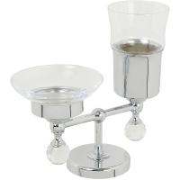 Стакан для зубных щеток с мыльницей Migliore Amerida 16591 цвет хром с кристаллами Swarovski