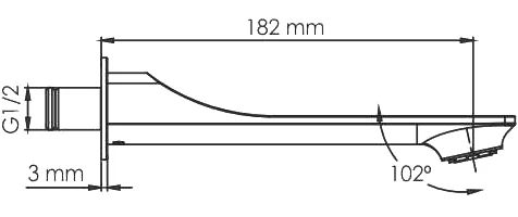 излив wasserkraft glan a175 для ванны, 18 см, черный глянец
