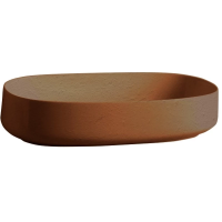 Раковина ArtCeram Cognac Quadro COL005 19 00 накладная, без отв., без перелива, на столешницу, Saniglaze, 68х35хh15 см, ombra bruciata (коричневый)