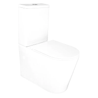 Унитаз компакт Azario Conto AZ-T005BR напольный, безободковый, слив "Торнадо", с бачком и сиденьем микролифт, 63х36х82 см, белый