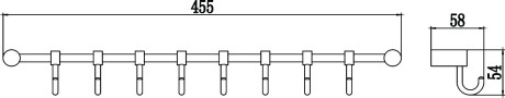 Планка с крючками Savol S-006208