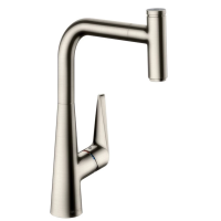 Смеситель для кухни 300 с выдвижным изливом Hansgrohe Talis Select M51 72821800, сталь