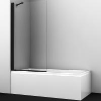 Шторка на ванну WasserKRAFT Berkel 80 48P01-80 BLACK Fixed профиль черный, стекло прозрачное