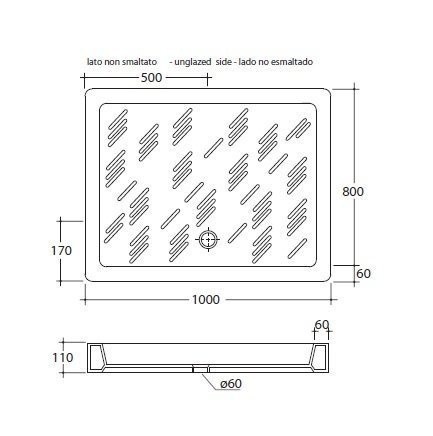 душевой поддон galassia rodi 1019 100×80 белый