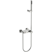 Смеситель для ванны Boheme Stick Spirale 123-NB.4 с душевым гарнитуром, никель матовый