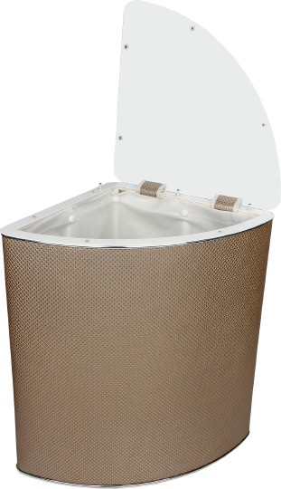 Корзина для белья Geralis RBH-U ромб темный цвет хром, угловая