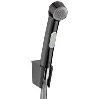 Гигиенический душ Hansgrohe 32129340 1jet, со шлангом 1.25 м и настенным держателем, шлифованный черный хром