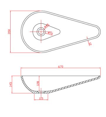 раковина подвесная/ полувстраиваемая 67 см montebianco ultimo garda 13033