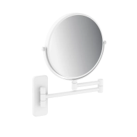 Косметическое зеркало Timo Saona 13076/16 без подсветки, двухстороннее, телескопическое, поворотное, белое матовое
