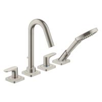 Смеситель Axor Citterio M на борт ванны, на 4 отв., с ручным душем, цвет: сталь