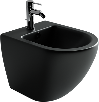 биде ceramicanova metropol cn4003mb подвесное, черное матовое