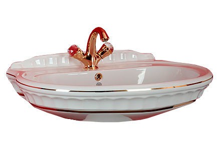 Раковина подвесная Migliore Gianeta ML.GNT-25.870.D1 72.5x58 см, с декором, белая / золото