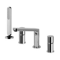 Смеситель Fima Carlo Frattini Nomos Go F4174NCR на борт ванны, на 4 отв., с ручным душем, хром