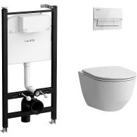 Комплект унитаза с инсталляцией Laufen Pro Rimless Z.RU93.0.761.5 с сиденьем микролифт и клавишей смыва Хром
