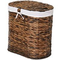 Корзина для белья WasserKRAFT Dill WB-611-L с крышкой, цвет темно-коричневая