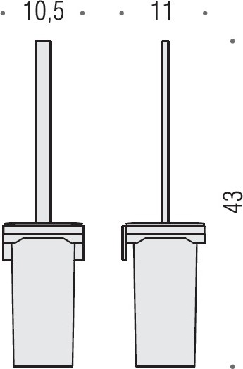 Ёршик для унитаза Colombo Design Forever B2907 настенный, стекло, металл, пластик, хром|матовое стекло